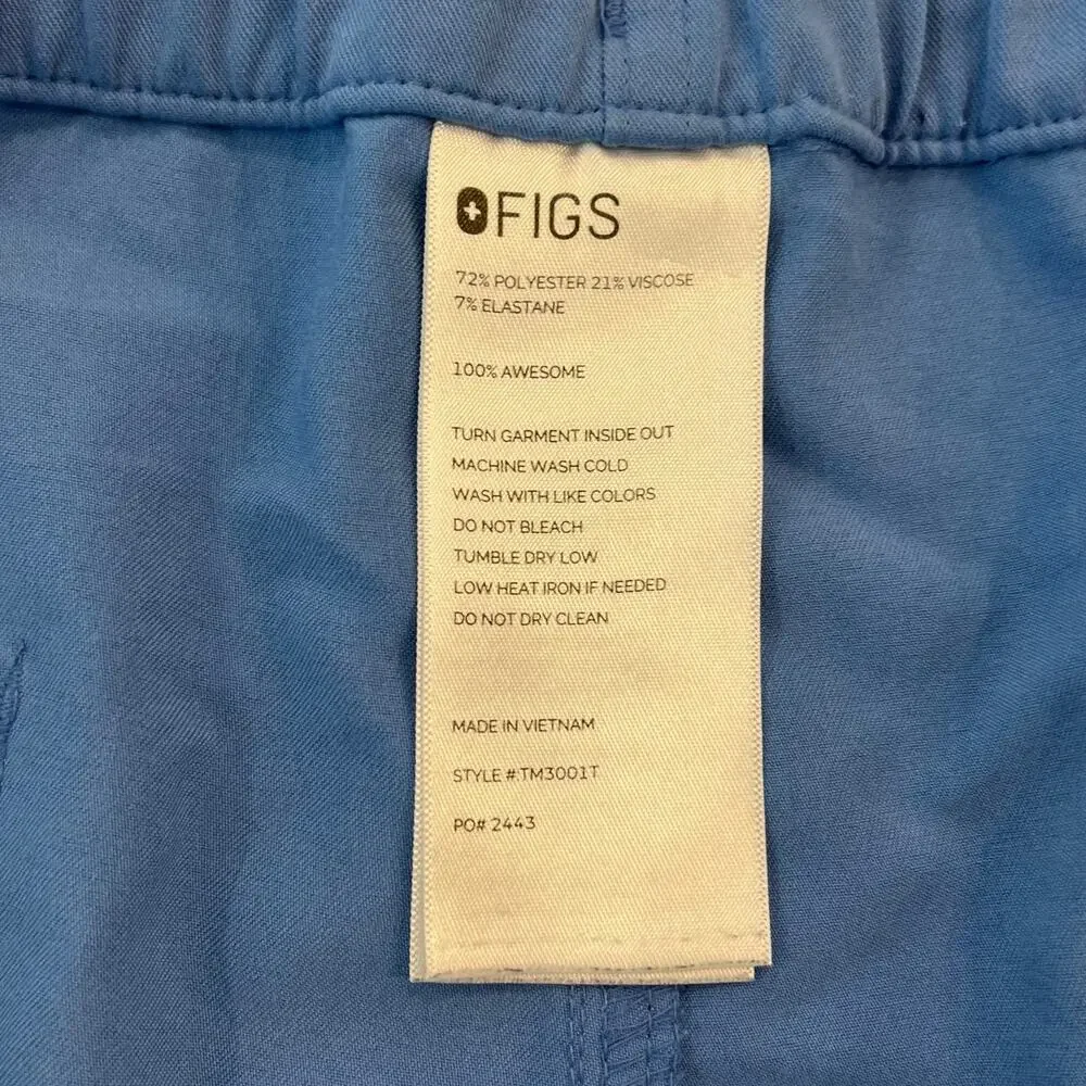 Figs Cairo Straight-Leg Scrub Pant Ceil Blue Size Large Tall